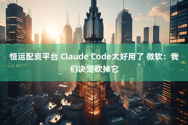 恒运配资平台 Claude Code太好用了 微软：我们决定砍掉它